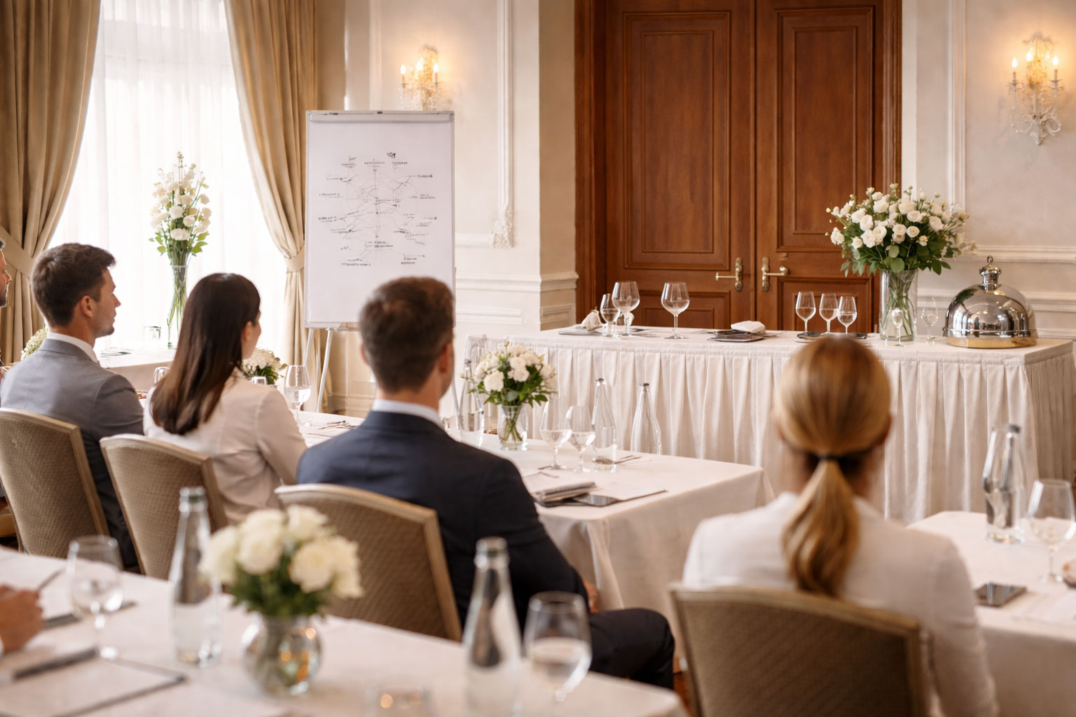 Stilvolle Seminaratmosphäre zum Thema Umgangsformen und Etikette